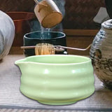 Maxbell Ceramic Matcha Bowl Portable for Mixing Unique Handmade Porcelain Tea Making Green