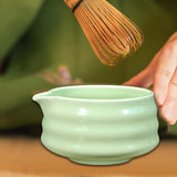 Maxbell Ceramic Matcha Bowl Portable for Mixing Unique Handmade Porcelain Tea Making Green