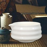 Maxbell Ceramic Matcha Bowl Portable for Mixing Unique Handmade Porcelain Tea Making White