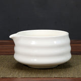 Maxbell Ceramic Matcha Bowl Portable for Mixing Unique Handmade Porcelain Tea Making White