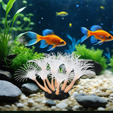 Maxbell Artificial Aquarium Coral Plants Scenery Underwater Ornament Fish Tank Decor Orange