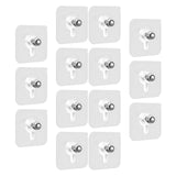 Maxbell 14Pcs Adhesive Hooks Screw Wall Hangers without Nails for Bathroom Door Home
