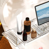 Maxbell Bathtub Tray Basket Retractable Bathtub Storage Rack for Candle Phone Holder Clear