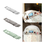 Maxbell Bathtub Tray Basket Retractable Bathtub Storage Rack for Candle Phone Holder Clear