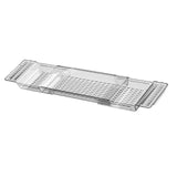 Maxbell Bathtub Tray Basket Retractable Bathtub Storage Rack for Candle Phone Holder Clear