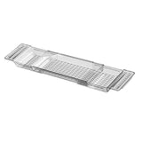 Maxbell Bathtub Tray Basket Retractable Bathtub Storage Rack for Candle Phone Holder Clear