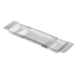 Maxbell Bathtub Tray Basket Retractable Bathtub Storage Rack for Candle Phone Holder Clear