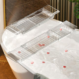 Maxbell Bathtub Tray Basket Retractable Bathtub Storage Rack for Candle Phone Holder Clear