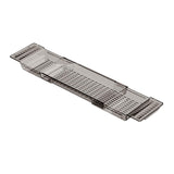 Maxbell Bathtub Tray Basket Retractable Bathtub Storage Rack for Candle Phone Holder Gray