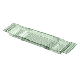 Maxbell Bathtub Tray Basket Retractable Bathtub Storage Rack for Candle Phone Holder Green