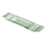Maxbell Bathtub Tray Basket Retractable Bathtub Storage Rack for Candle Phone Holder Green
