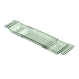 Maxbell Bathtub Tray Basket Retractable Bathtub Storage Rack for Candle Phone Holder Green