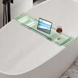 Maxbell Bathtub Tray Basket Retractable Bathtub Storage Rack for Candle Phone Holder Green