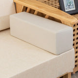 Maxbell Couch Arm Rest Pillow Zipper Design Armrest for Armchair Bedroom Living Room Beige