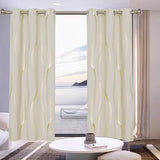 Maxbell Grommet Window Curtains Home Decoration 2 Panels for Hotel Farmhouse Balcony Champagne