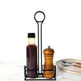 Maxbell Spice Rack with Table Number Holder Seasoning Holder for Home Kitchen Black