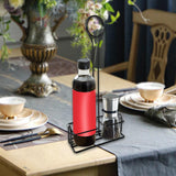 Maxbell Spice Rack with Table Number Holder Seasoning Holder for Home Kitchen Black
