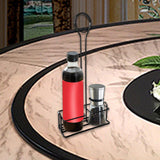 Maxbell Spice Rack with Table Number Holder Seasoning Holder for Home Kitchen Black
