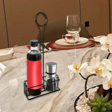 Maxbell Spice Rack with Table Number Holder Seasoning Holder for Home Kitchen Black
