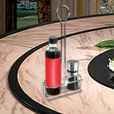 Maxbell Spice Rack with Table Number Holder Seasoning Holder for Home Kitchen Silver