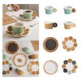 Maxbell Pottery Tableware Art Supplies Fashion Decor for Housewarming Camping Travel Green Cup