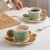 Maxbell Pottery Tableware Art Supplies Fashion Decor for Housewarming Camping Travel Green Cup