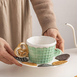 Maxbell Pottery Tableware Art Supplies Fashion Decor for Housewarming Camping Travel Green Cup