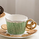 Maxbell Pottery Tableware Art Supplies Fashion Decor for Housewarming Camping Travel Green Cup