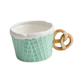 Maxbell Pottery Tableware Art Supplies Fashion Decor for Housewarming Camping Travel Green Cup