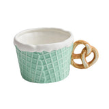 Maxbell Pottery Tableware Art Supplies Fashion Decor for Housewarming Camping Travel Green Cup