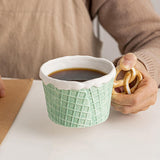 Maxbell Pottery Tableware Art Supplies Fashion Decor for Housewarming Camping Travel Green Cup