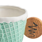 Maxbell Pottery Tableware Art Supplies Fashion Decor for Housewarming Camping Travel Green Cup Round Grip