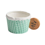 Maxbell Pottery Tableware Art Supplies Fashion Decor for Housewarming Camping Travel Green Cup Round Grip