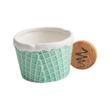 Maxbell Pottery Tableware Art Supplies Fashion Decor for Housewarming Camping Travel Green Cup Round Grip