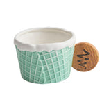 Maxbell Pottery Tableware Art Supplies Fashion Decor for Housewarming Camping Travel Green Cup Round Grip