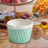 Maxbell Pottery Tableware Art Supplies Fashion Decor for Housewarming Camping Travel Green Cup Round Grip