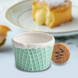 Maxbell Pottery Tableware Art Supplies Fashion Decor for Housewarming Camping Travel Green Cup Round Grip