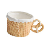 Maxbell Pottery Tableware Art Supplies Fashion Decor for Housewarming Camping Travel Brown Mug Round Grip