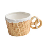 Maxbell Pottery Tableware Art Supplies Fashion Decor for Housewarming Camping Travel Brown Mug Round Grip