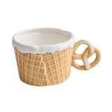 Maxbell Pottery Tableware Art Supplies Fashion Decor for Housewarming Camping Travel Brown Mug Round Grip