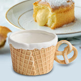 Maxbell Pottery Tableware Art Supplies Fashion Decor for Housewarming Camping Travel Brown Mug Round Grip