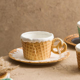 Maxbell Pottery Tableware Art Supplies Fashion Decor for Housewarming Camping Travel Brown Mug Round Grip