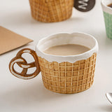 Maxbell Pottery Tableware Art Supplies Fashion Decor for Housewarming Camping Travel Brown Mug Round Grip