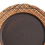 Maxbell Pottery Tableware Art Supplies Fashion Decor for Housewarming Camping Travel Brown Plate