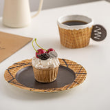 Maxbell Pottery Tableware Art Supplies Fashion Decor for Housewarming Camping Travel Brown Plate