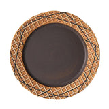Maxbell Pottery Tableware Art Supplies Fashion Decor for Housewarming Camping Travel Brown Plate