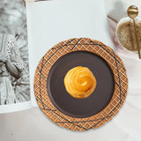 Maxbell Pottery Tableware Art Supplies Fashion Decor for Housewarming Camping Travel Brown Plate