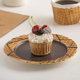 Maxbell Pottery Tableware Art Supplies Fashion Decor for Housewarming Camping Travel Brown Plate