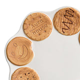 Maxbell Pottery Tableware Art Supplies Fashion Decor for Housewarming Camping Travel Brown Cookie Plate