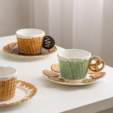 Maxbell Pottery Tableware Art Supplies Fashion Decor for Housewarming Camping Travel Brown Cookie Plate